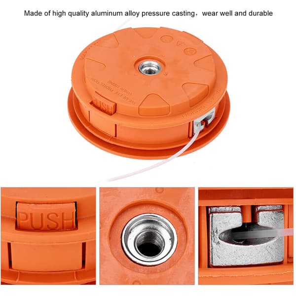 M10x1.25mm Trimmerhode for gresstrimmer, tykt aluminiumshode for gresstrimmer