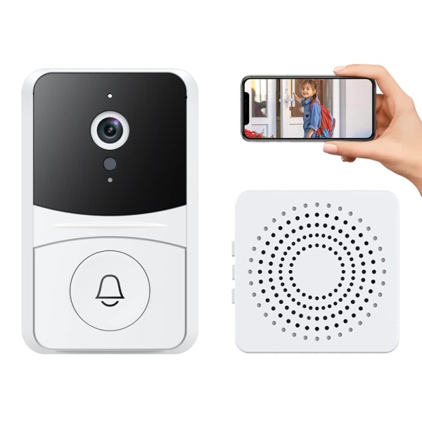 Line Vision Dørklokke Kamera, Nattesyn Hjem Smart Sikkerhed Dørklokke Kamera til Hjem, Lejlighed, Kontor, Kun 2,4Ghz WiFi.