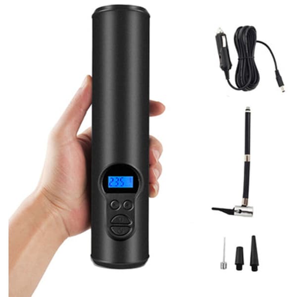 Mini dekkpumpe Digital bærbar luftkompressor 12V, trådløs versjon 2000mAh oppladbart litiumbatteri, egnet for bil/sykkel luftpumpe