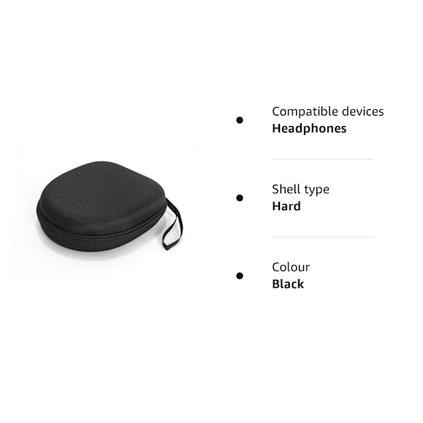 Bærbar Hovedtelefon Etui til Sony MDR-XFB950BT MDRZX310 MDRZX330 COWIN E7 Bose QC25 Grado SR80, Stof, Sort, One Size