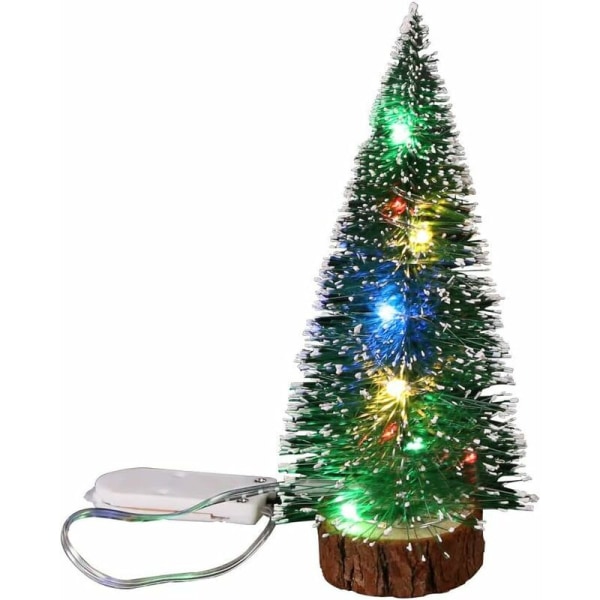 6 st konstgjorda julgranar LED Mini julgran miniatyr lysande DIY mikrolandskap för julskyltfönsterbordsdekoration 15 cm