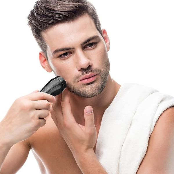 Elektrisk barbermaskin for menn, bærbar elektrisk barbermaskin, lommebærbar barbermaskin, våt og tørr barbermaskin for menn USB-barbermaskin, praktisk bruk med én knapp, egnet for H