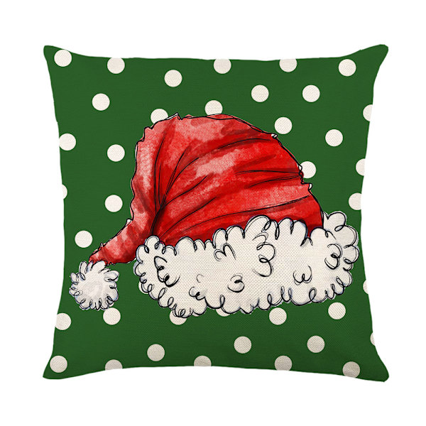 Set med 4 juleputetrekk 18x18 tommer juletre nisselue putetrekk dekorative putetrekk