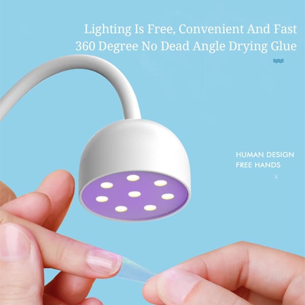 UV LED neglekunstlampe, svart lys 24 W 365nm 405nm USB svanehalslampe 360° roterbar LED UV limherdende lampe for UV gel manikyr og UV herding