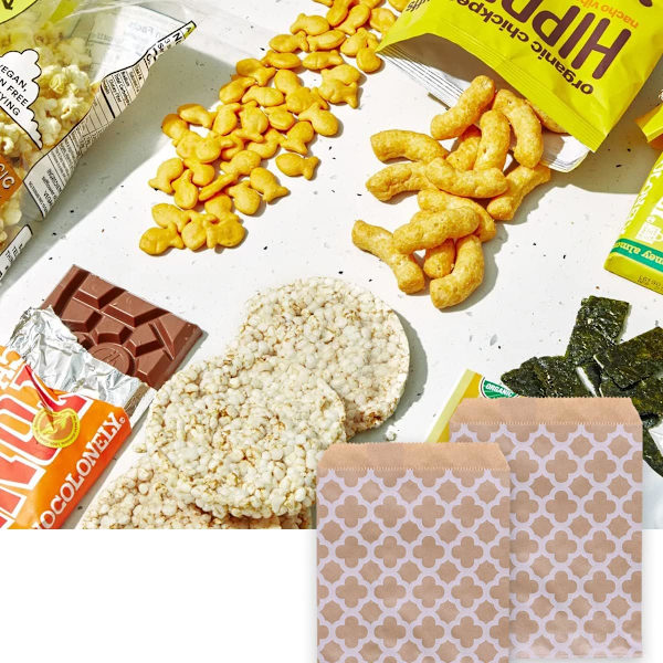 Fyraklöver - 100 bruna bottenpapperspåsar, godispapperspåsar, DIY-papperspåsar, kraftpåsar, papperspresentpåsar för kakor, bröd, smörgåsar