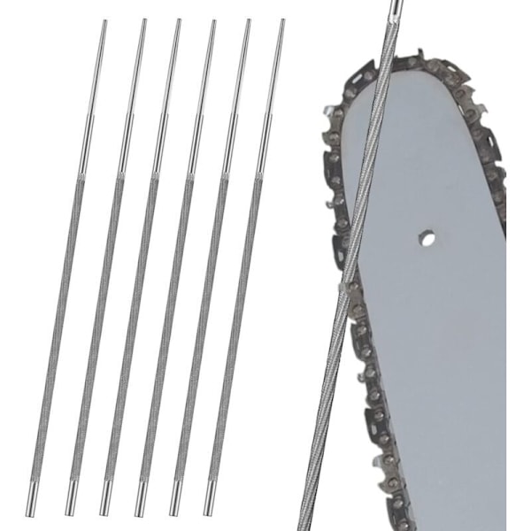 Runde filer, 6 stk. 4,8 mm kædesavsfil, til slibning af kædesavstænder for at forstørre runde åbninger