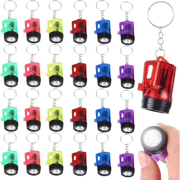 24 kpl Mini taskulamppu avaimenperä muotoiltu taskulamppu Mini valolelu Käytännöllinen LED-avaimenperä taskulamppu lapsille Mini LED-taskulamppu