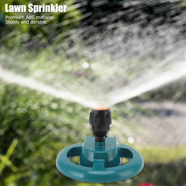 Trädgårdssprinkler, 360-graders roterande grässprinkler, stor yttäckning, vattensprinkler med automatisk rotation för trädgård