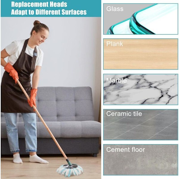 4 kpl Leifheit Clean Twist Disc Mop -varapäitä, mikrokuituisia varamoppeja lian tehokkaaseen puhdistukseen ja lattianpesuun.