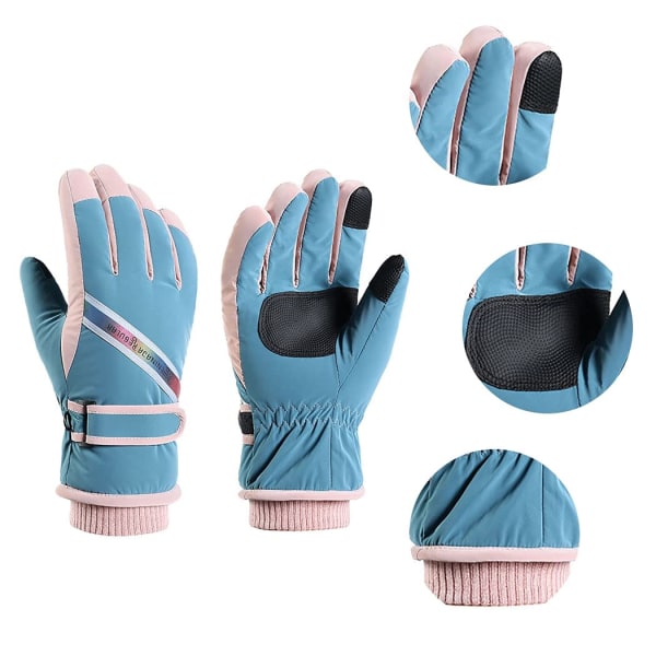 Women's Ski Gloves, Full Finger Winter Gloves Frozen Warm Women's Ski Gloves Non-Slip Waterproof Snow and Cold Gloves