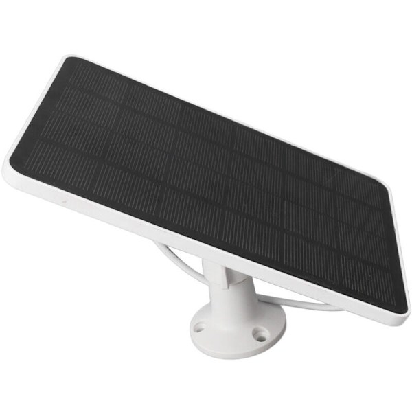 4W 5V Solpanel til Udendørs Trådløst Sikkerhedskamera, IP65 Vandtæt Solcellepanel med Justerbart Beslag Hvid