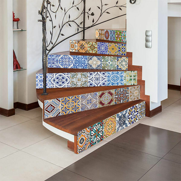 6 kpl laattatarroja, tarra Sticker Stickcarca sementtilaatat, portaiden 3D-tarrat, portaiden liimattavat sementtilaatat, 18cmx100cmx6kpl