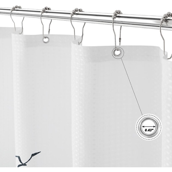 Bruseforhæng 180 x 180 cm Blåt bruseforhæng vandtæt bruseforhæng trykt polyester