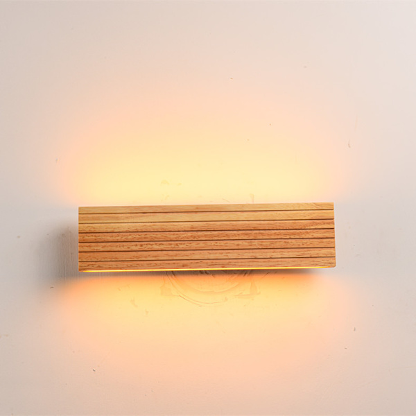 Enkel og kreativ LED massivt træ væglampe bar, soveværelse, køkken, restaurant, bar, gang base (32cm)