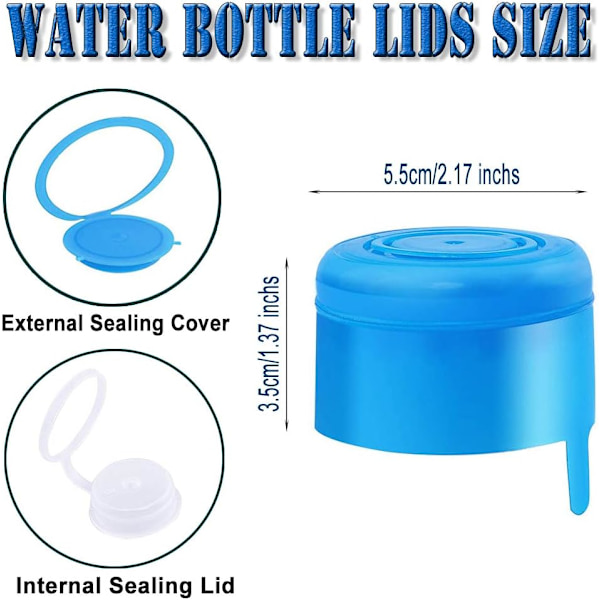 12 st 3/5 Gallon Återanvändbar Vattenkanna Lock Spill-Proof Flaska Replac