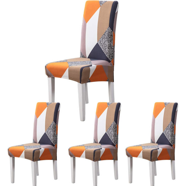 Stolskydd för matsal, moderna elastiska stolsöverdrag, hållbara stretchiga stolsöverdrag för bröllopsdekoration, hotell, restaurang (fyrkantiga, 4 stycken)