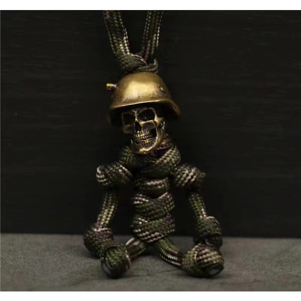 1 stk. Skelet nøglering Skeletter soldat Paracord nøglering Kreativ skelet soldat nøglering Bagagemærke Camouflage