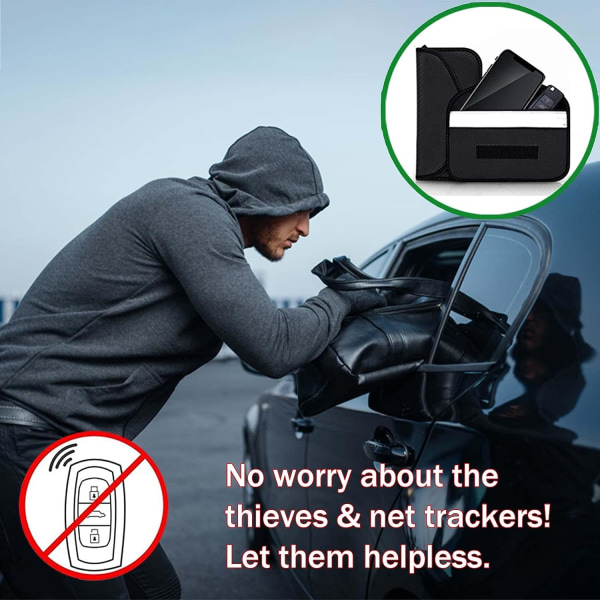 Signal Blocking Bag, [2 Pack] GPS RFID Faraday Bag Shield Cage Holster Wallet Protective Case for Mobile Phone Privacy Protection and for Car Key, A