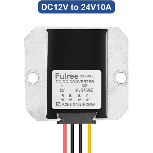 Spenningomformer 12V til 24V 10A 120W DC-DC strømomformer 12V 24V 24V BOOST Modul Omformer Vanntett spenningsregulator