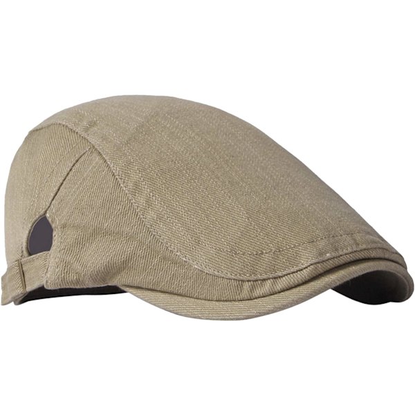 Khaki Färg Basker Herr Dam Andas Flat Cap Vintage Basker Körning Golf Hatt Justerbar Vintage Gatsby Ivy Cap för Vår, Sommar och Höst