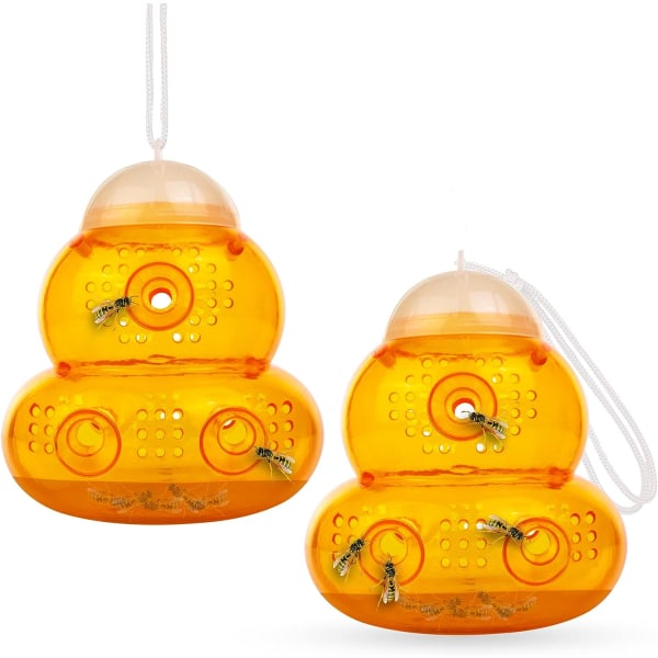 Getingfälla/hängande getingfälla (2-pack) - naturlig och ekologisk getingavvisande lösning (orange) (fälla)