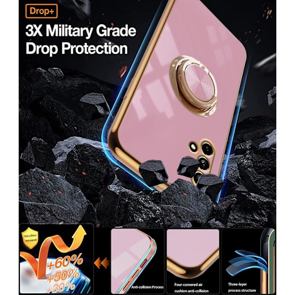 Fodral för Samsung Galaxy A32 5Gi (Lila), Samsung A32 5G Fodral Stöttåligt, Plätering 360 Graders Skydd Magnetiskt Fodral Bilhållare Etu