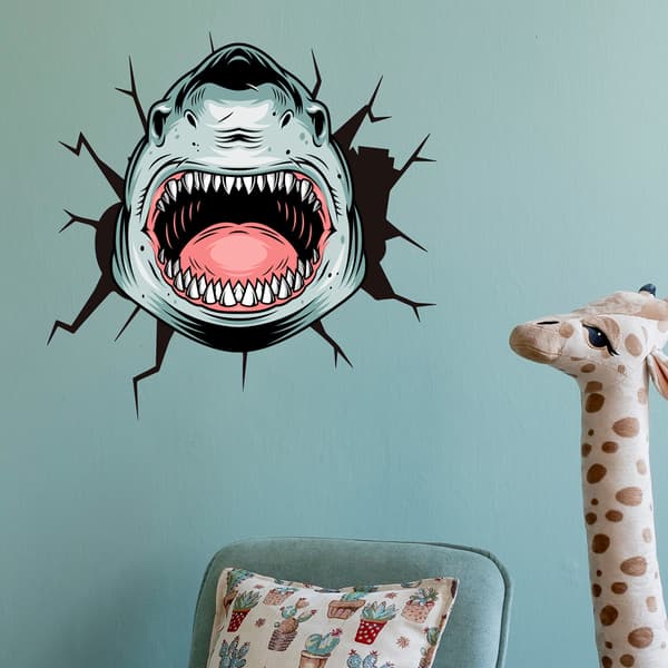 Decal Shark Edition -tarra, seinätarra, sisustustarra