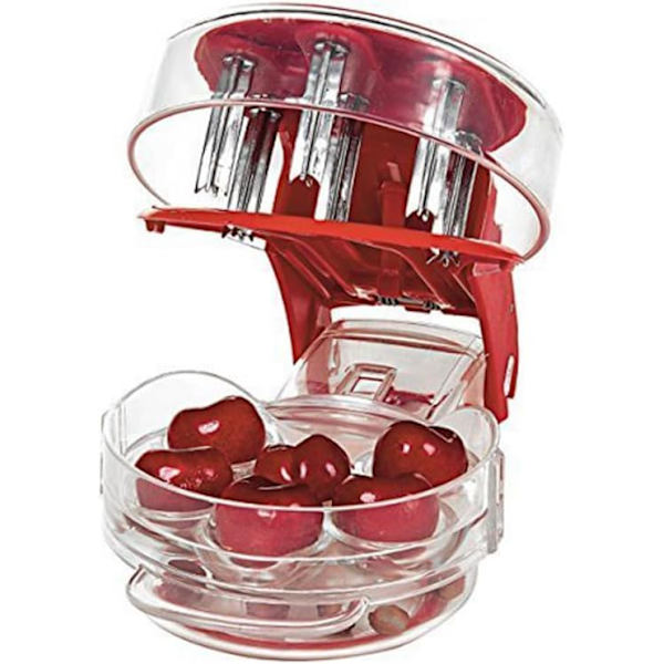 Pitter, Multi Pitter for Cherry, Cherry Pits, Easy Press Seed Removal with 6 Red Cherry Pitter