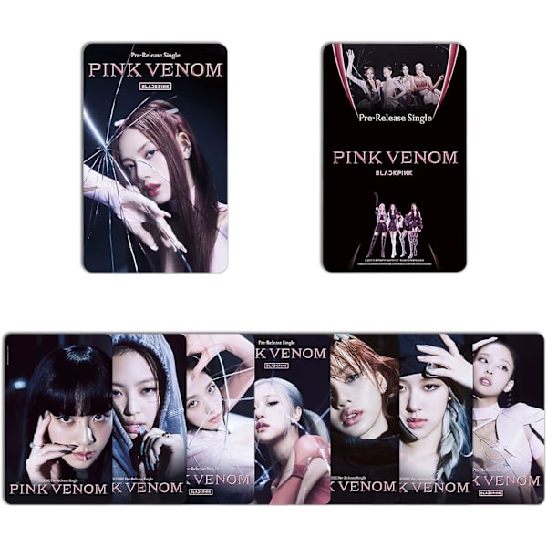 KPOPBP Black Pink Nytt Album Pink Venom 2022 Foto 8 st Kortsats Presentuppsättning för Blink Födelsedagar Festdekorationer