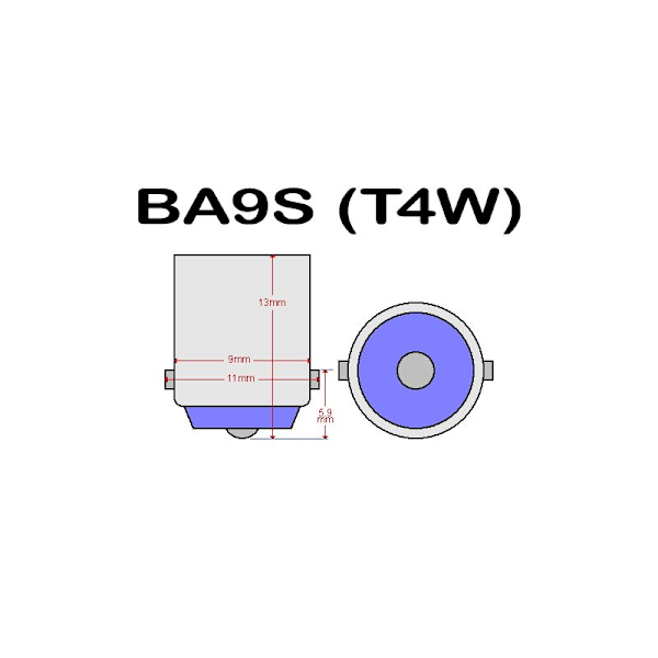 (Grön) Ba9s LED med 5 SMD5050-chips 2-pack T4W Silvergrå Grön Grön 2-pack