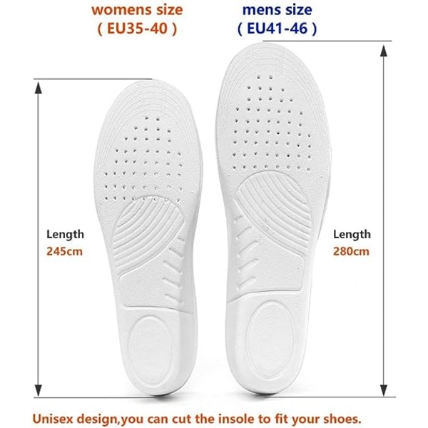 2 par - Høyde 3,5 cm, egnet for skostørrelse 41-45 - øk innleggssålehøyden 1,5 cm/2,5 cm/3,5 cm Pustende full sko Øk indre pute Usynlig i