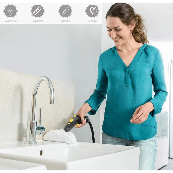 Sats med 4 mikrofiberdukar ersättningsdukar 2 mikrofiberdukar dukar för Karcher Easy Fix SC2 SC3 SC4 SC5, tillbehörstyg för Kärcher Easy Fix