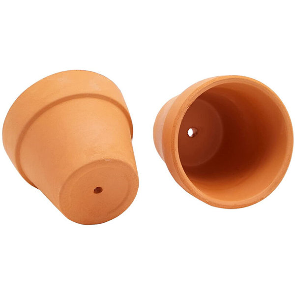 Set med 10 lerkrukor för suckulenter - Terrakottakrukor med dräneringshål för inomhus- och utomhusbruk - 4,5 cm