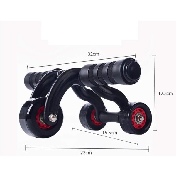 3-hjulig Ab Triangular Roller Tung Utrustning Fitness Bukmuskel Carver Abs Tränare Utomhus Inomhus Träningsmaskin
