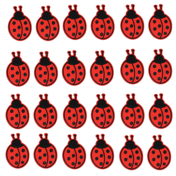 24 Pack 7 Star Ladybug Brodert Iron On eller Sy Patches for Clo