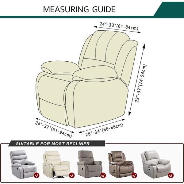 Superstretchig fåtöljöverdrag Recliner sofföverdrag Recliner fåtöljöverdrag Formmonterade överdrag, mjuka och tjocka (gröna - 1-pack)