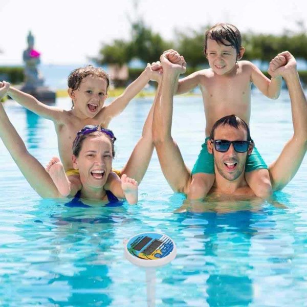 Simtermometer för simbassäng, flytande pooltermometer, digital vattentemperaturmätare med snöre för badtunna, damm, bad, spa