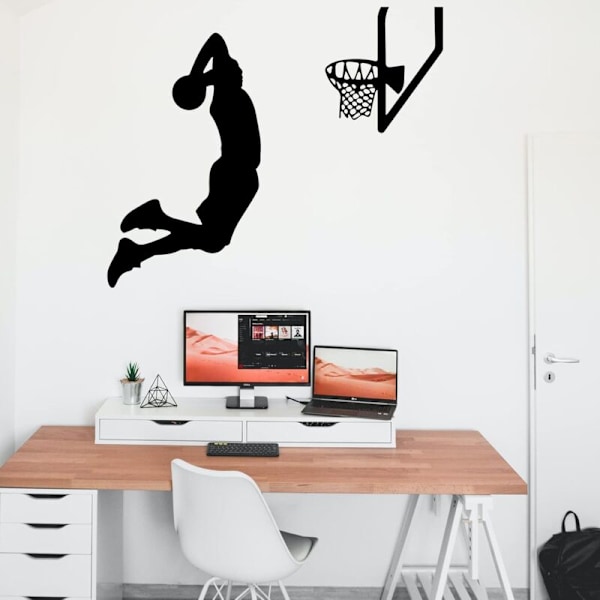 Väggdekaler för pojkrum - Basketmönster - 61 x 51 cm
