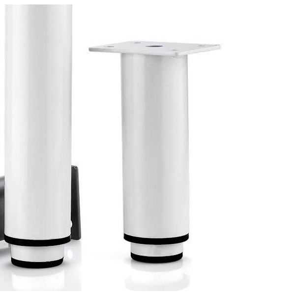 Møbelsæt med 2 teleskopiske justerbare møbelben (hvid-8 cm justerbar til en total længde på 12 cm)