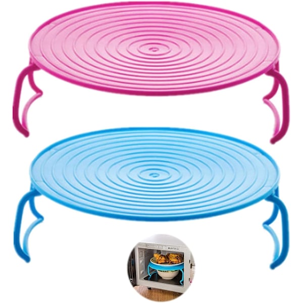 2 pcs Round Tray Steamer Rack Double Layer Steamer Rack Multifunctional Plastic Cooking Tray Holder Tray Rack Microwave Tray Microwave Accessories fo