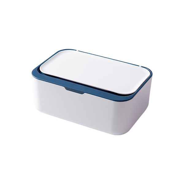 (blå og hvid) tissue box med låg, støvtæt tissue box, tissue holder, toiletpapir box, serviet box