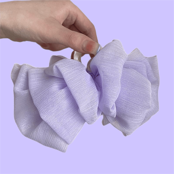 Sløyfehårspenne, Trendy Mesh Tulle Spange (Lilla)