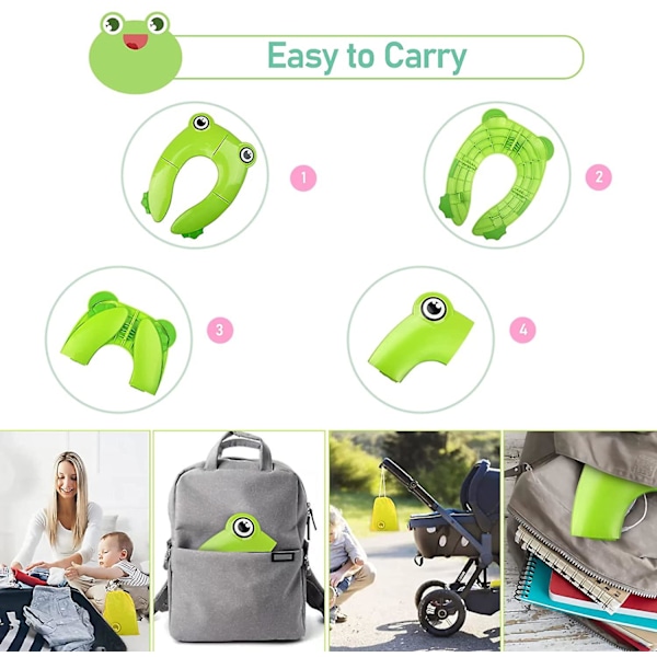 Baby Toilet Reducer, Rejse Toilet Reducer, Foldbar Børne Toilet Sæde, Børne Toilet Reducer, Rejse Foldbar Toilet Sæde Med 1 Bærepose