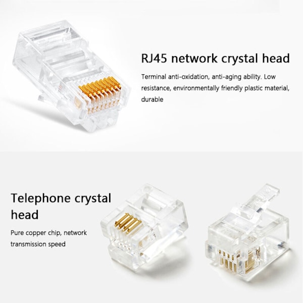 Kit med RJ45 RJ11 RJ12 Handskit nätverksreparationsverktygssats med kabeltestare, fjäderklämma, crimpverktyg, crimptång