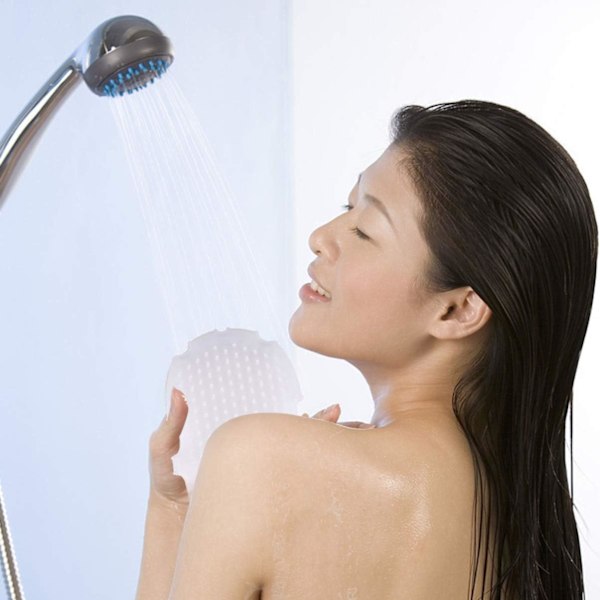 2 st silikonmassageborstar badhandskar duschborstar kroppsskrubb exfoliator för spa-dusch (slumpmässig färg)