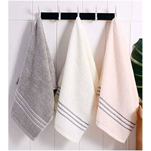 Set med 4 bomullshanddukar Handduksset 34 * 74 cm Badlakan Handdukar 100% Bomull Badlakan Rosa, Vita, Grå Handdukar för Badrum Kök
