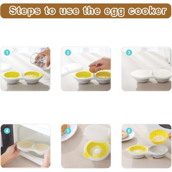 Eggkryp til mikrobølgeovn, dampkoker, dobbeltlags non-stick kasse