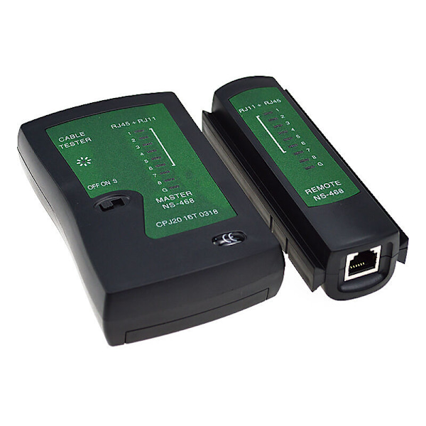 1 stk. Svart Kabeltester RJ11 RJ12 RJ45 RNIS nettverkskabeltester Patch kabeltester