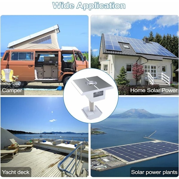Støtte og feste av solcellepanel – 10 deler aluminium solcellepanelstøtte, T-formede sentrale klemmer, PV solcellepanelfeste, sentral monteringsstøtte
