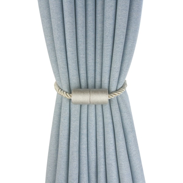 4 stk magnetiske gardinholdere i beige farge flettet magnetisk gardinspenne gardinholdere 47cm gardintau - gardintilbehør for hjemmedekor